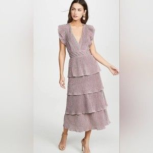 SAYLOR Luba Rainbow Lurex Multi Tiered Dress Womens Size XS *Read*